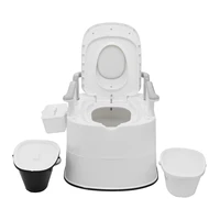 portable removable toilet commode old elder pregnant woman barrel seat kit home bathroom potty travel toilets with 2 buckets