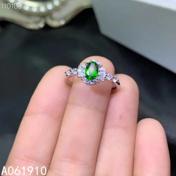 

KJJEAXCMY boutique jewelry 925 sterling silver inlaid Natural Diopside gemstone female ring support detection popular