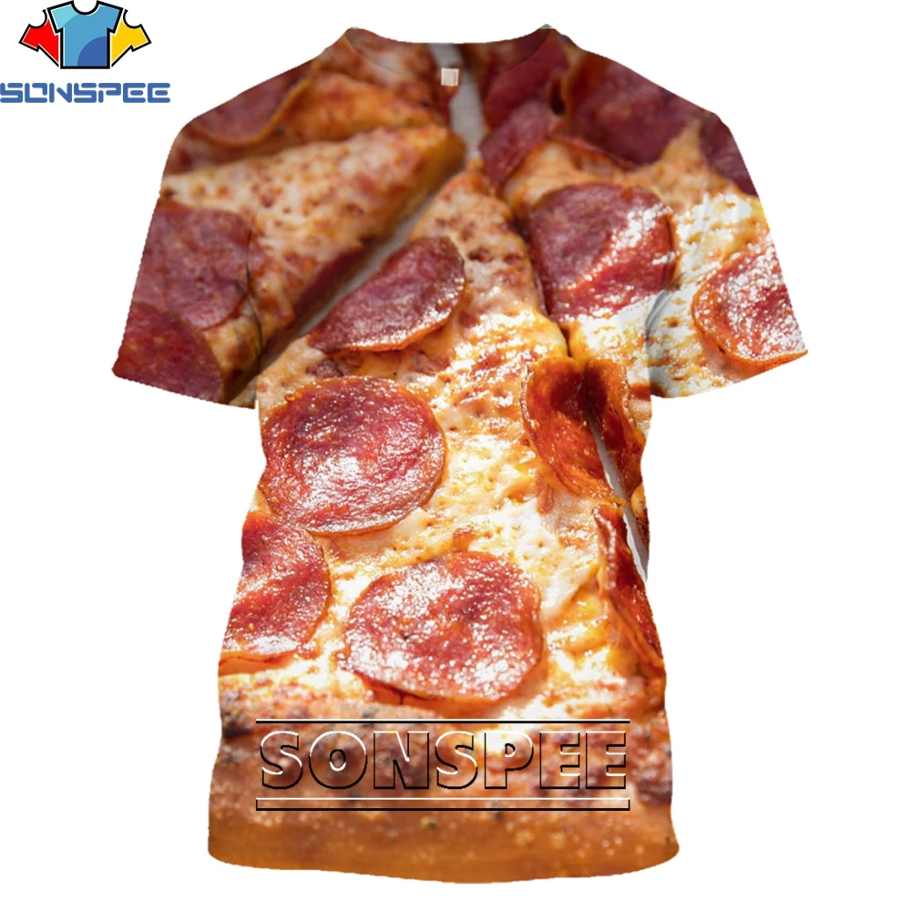 

SONSPEE Pizza 3D Print Folk Hot Fashion Casual Men Unisex TShirt Harajuku Short sleeve Streetwear Clothing Tops