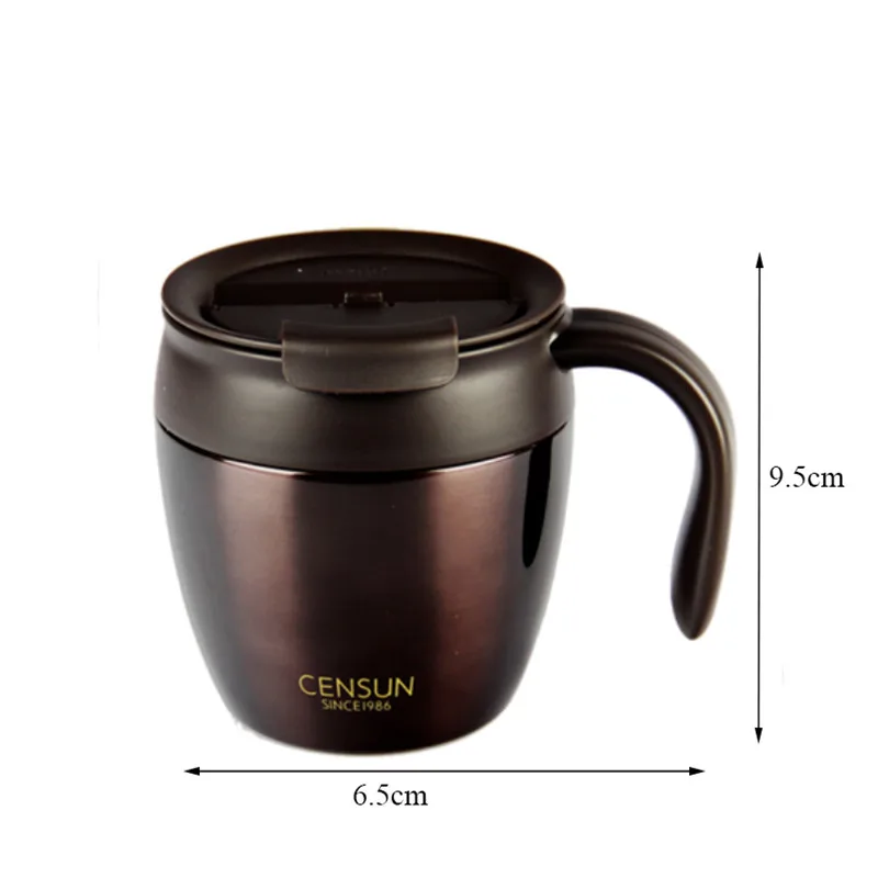 

Simple Stainless Steel Coffee Mugs Thermos Insulation Water Bottle Teacups Drinkware With Handle Lid Travel Tea Mug for Office