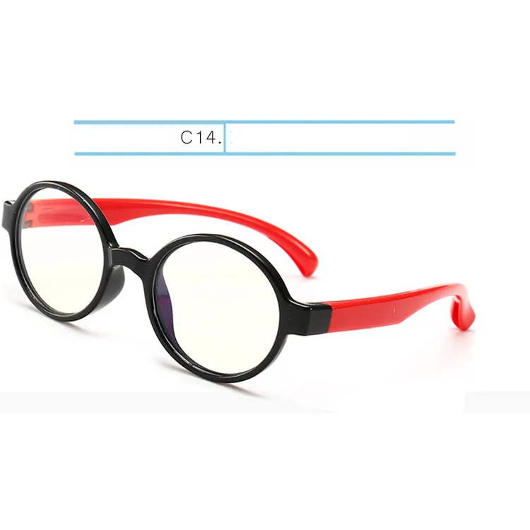 black red IVSTA анти Синие лучи круглые детские очки компьютерные игровые мальчики девочки Анти свет для радиатора резиновый силикон с диоптрией близорукость Nerd - Цвет оправы: black red