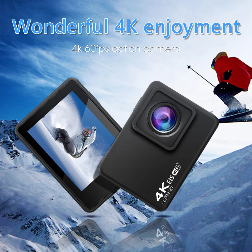 Оригинальный AT-Q37 в формате 4K UHD Wi-Fi EIS экшн Камера с чипом 4k/30fps 1080p/60fps