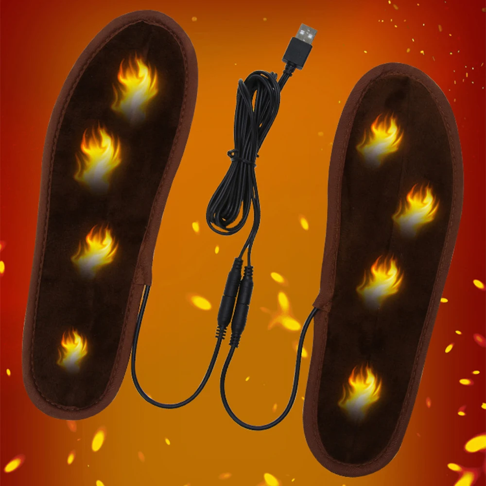 Palmilha de Aquecimento Tesouro ao ar Tamanho Elétrico Inserções Inverno Quente Livre Caça Caminhadas Esqui Sapato Almofada 35-46 Usb pé 12 High Quality Esporte e Lazer