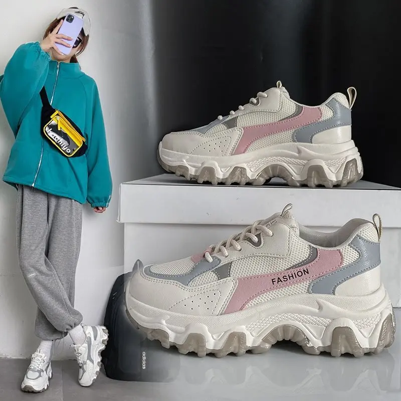 

2021 spring and autumn new Torre shoes breathable ins sneakers women's shoes platform sneakers female shoes platform shoes