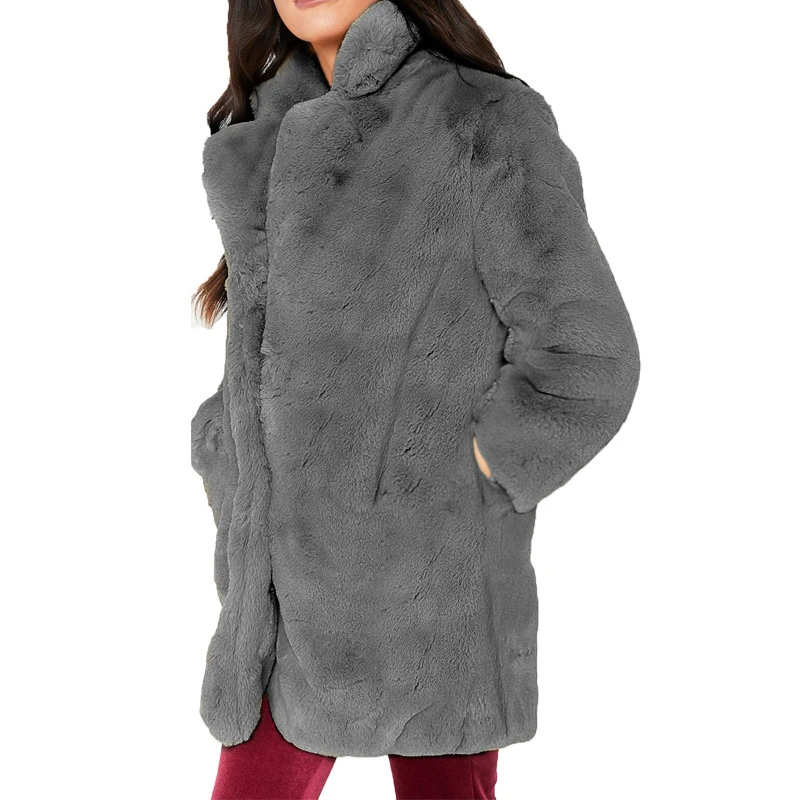 Шуба женская Осень-зима 2019 однотонная с длинным отрезом теплая шуба рукавом HHH006 |