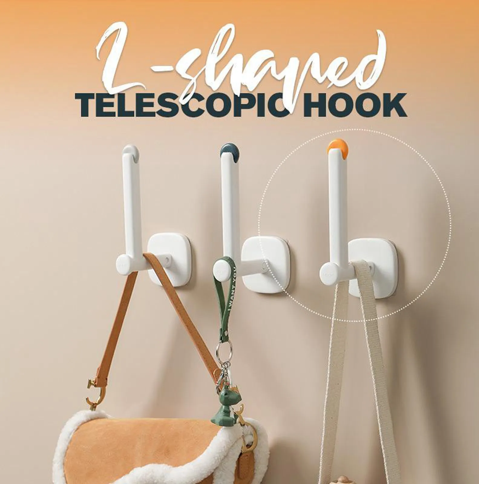 

Вращающийся неперфорированный немаркирующий приклеивающийся крючок L-образный Телескопический крючок Поворотная настенная вешалка для п...