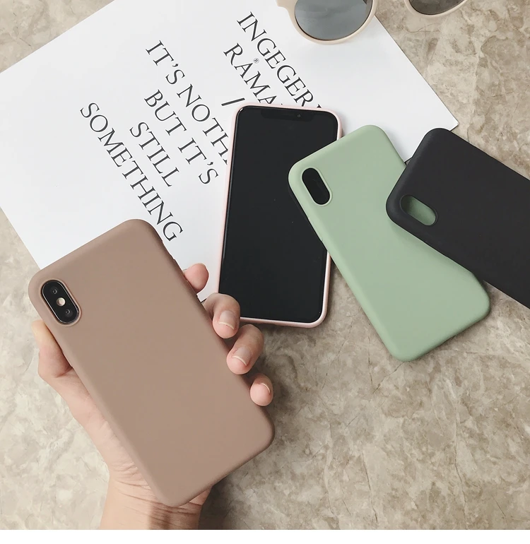 Силиконовый чехол для iPhone 11 Pro Max, чехол из мягкого ТПУ, матовый цветной чехол для телефона s, чехол для iPhone 6 7 8 Plus 6S XS Max XR X Etui