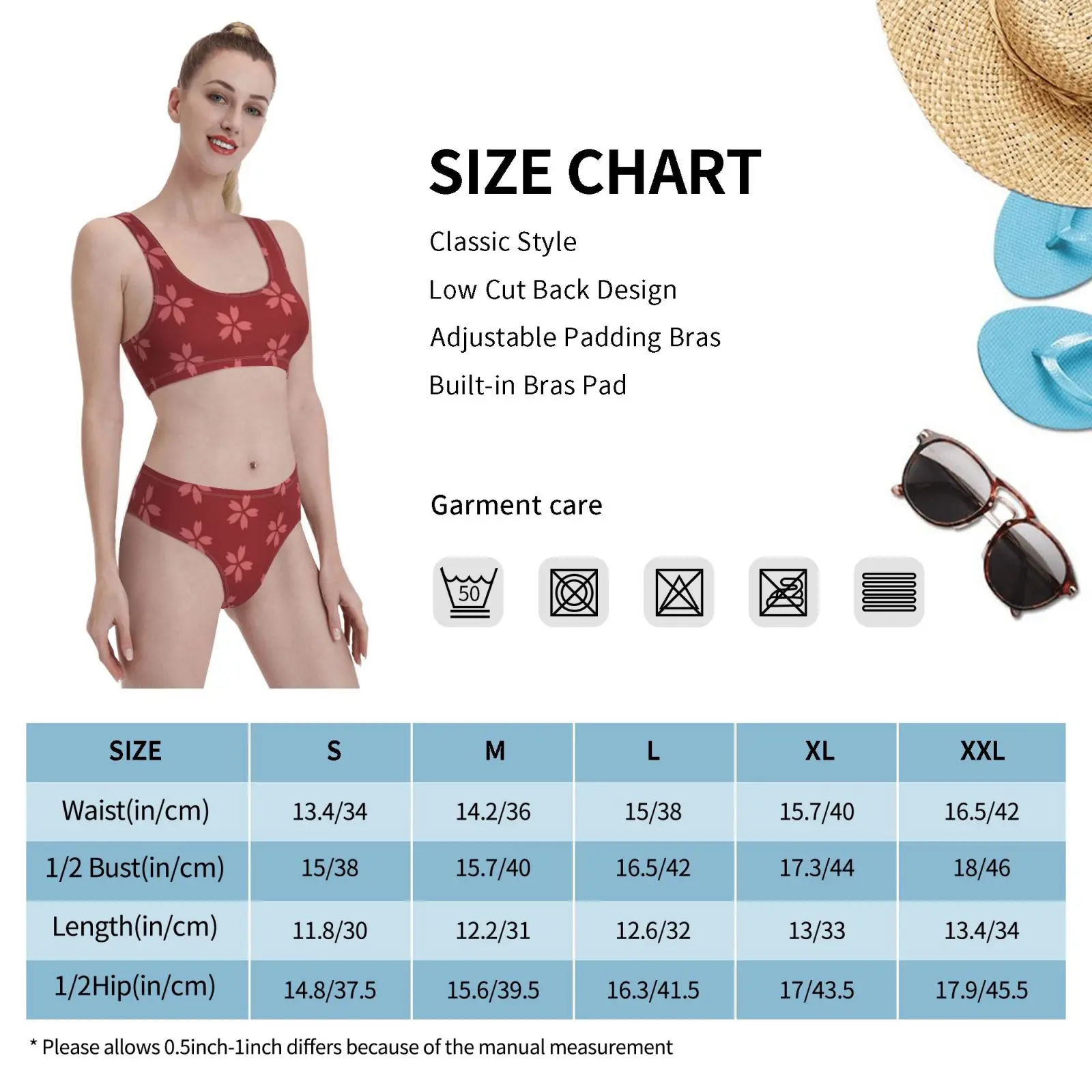 

Sakura Flower Design Swimsuit one piece Bikini Padded Sakura Flower Chapter 64 Cover Front Haruno Beautiful