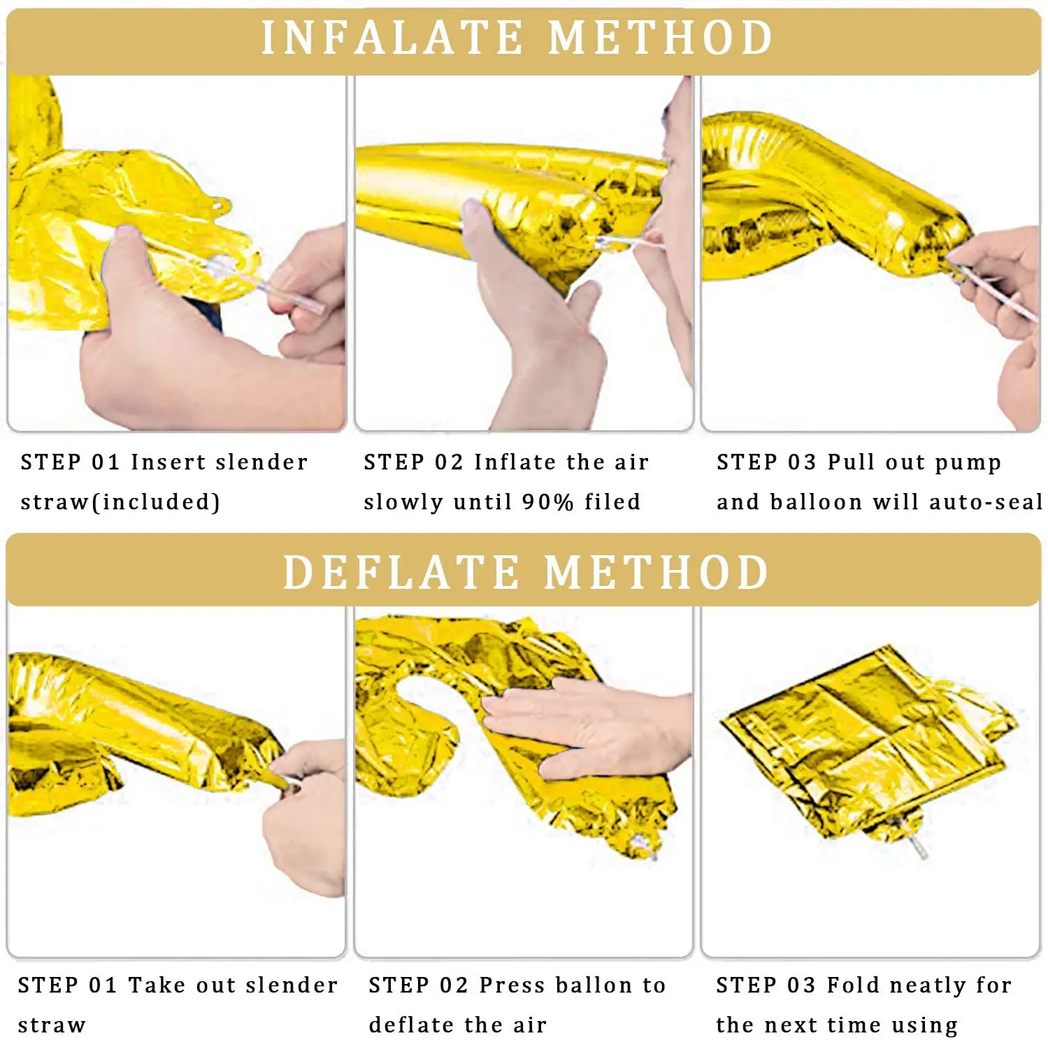 

Gold Happy Birthday Balloons Decorations Set- 13 pcs Letter Balloons Banner Happy Birthday Mylar Foil Balloons