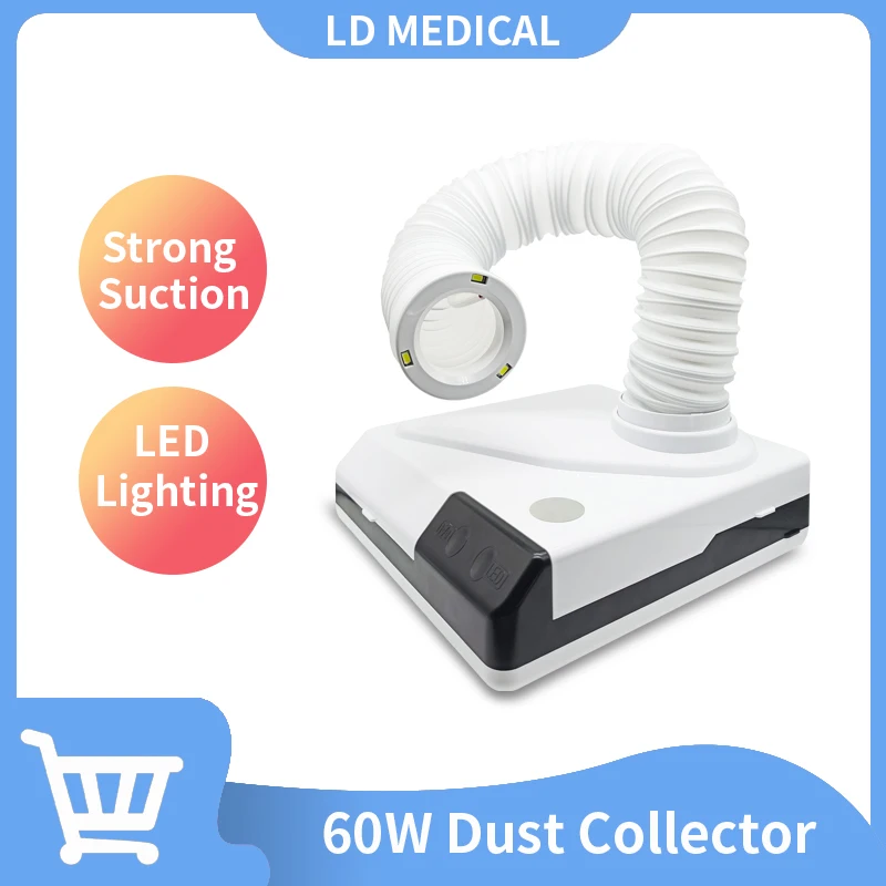 60W Dental Dust Collector Extractor Dental Lab Equipment Vacuum Cleaner Dust Suction Machine for technician Polishing& Grinding