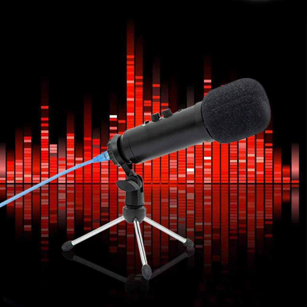 USB конденсаторный микрофон для записи потокового видео студия вещания ПК голоса K