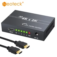 neoteck hdmi compatible splitter 1 in 4 out 1x4 ports box supports 1 4 hdcp bypass full ultra hd 1080p 4k2k 3d for dvd xbox