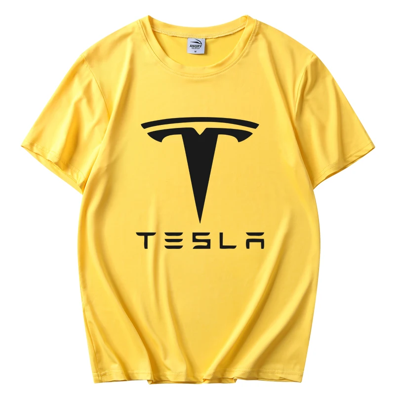 

2020 summer new men's fashion tesla printing pattern printing unisex T-shirt clothing street sports casual T-shirt