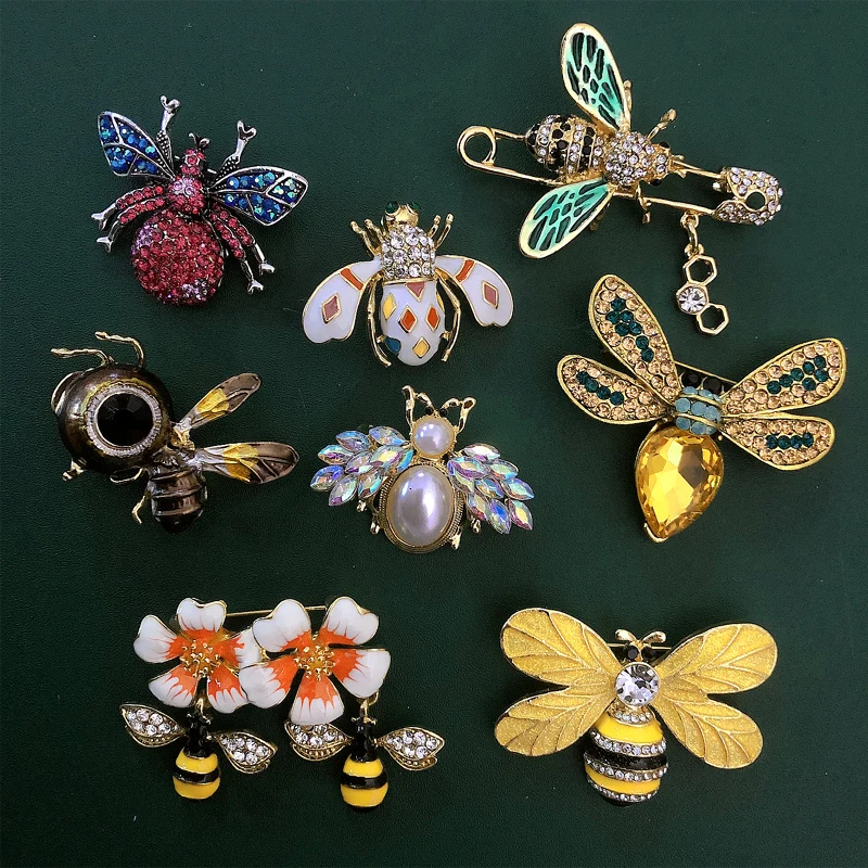 

Muylinda Insect Series Brooch Freshwater Pearl Rhinestone Little Bee Brooch Crystal Rhinestone Pin Jewelry Gifts For Girl