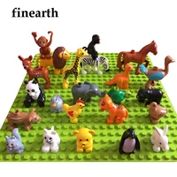 finearth 20pcs best gifts kids toys building blocks animal zoo baby toddler toy compatible with duploed animals