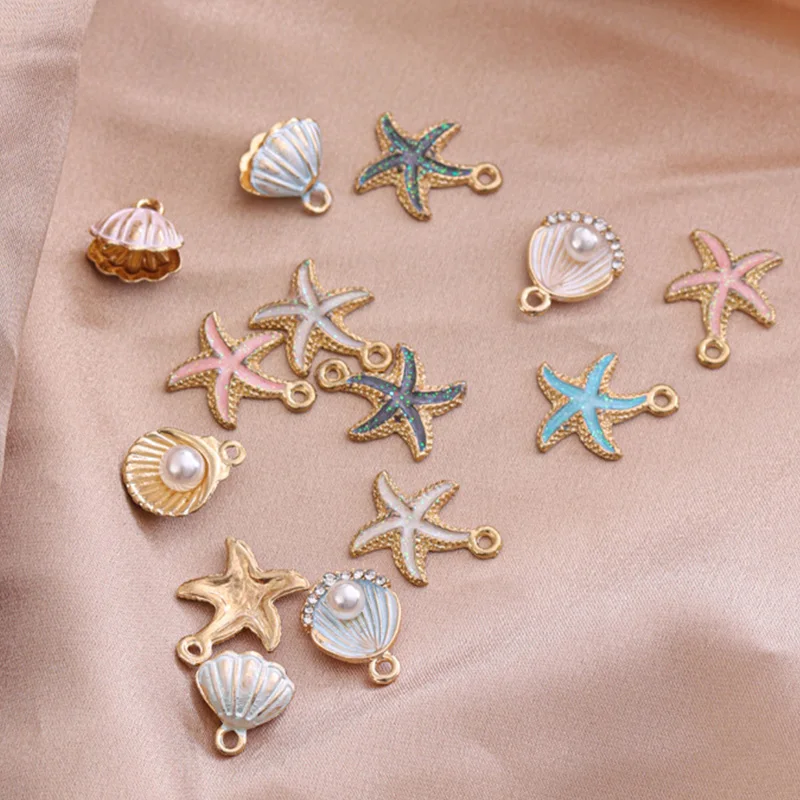 10 шт./лот эмалевые подвески из сплава Морская звезда для изготовления ювелирных