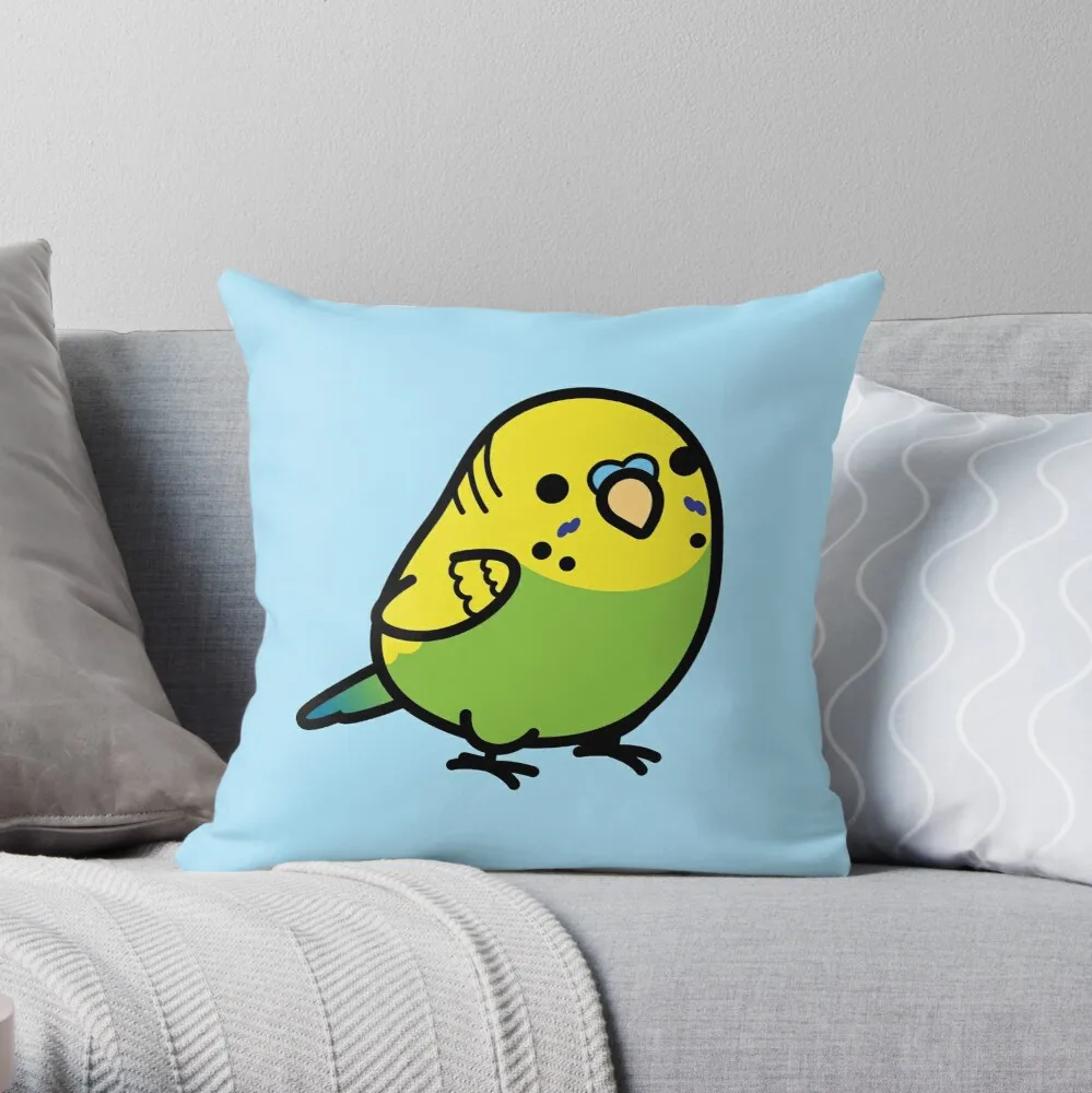 

Chubby Green Budgie Male Throw Pillow Pillow Case Polyester Home Decora Pillowcases Throw Pillow Case kussensloop almohada