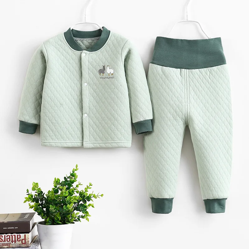 Новинка 2021 цветной хлопковый Детский комплект термобелья плотные трехслойные