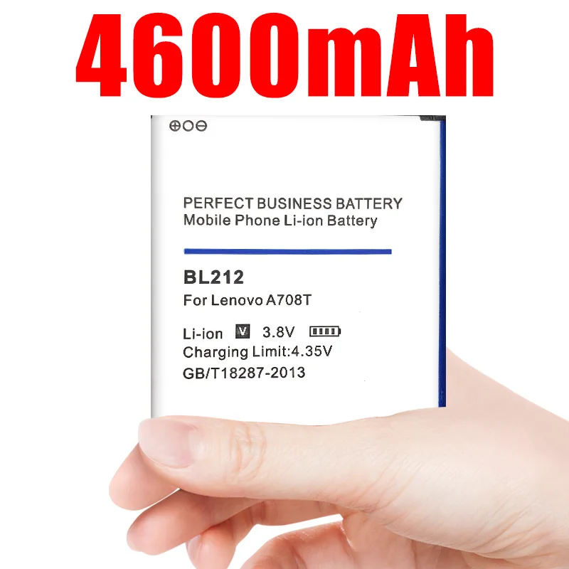 Аккумулятор 4600 мАч BL212 для Lenovo S8 A708T A628T A620T A780E A688T S898t +|Аккумуляторы мобильных