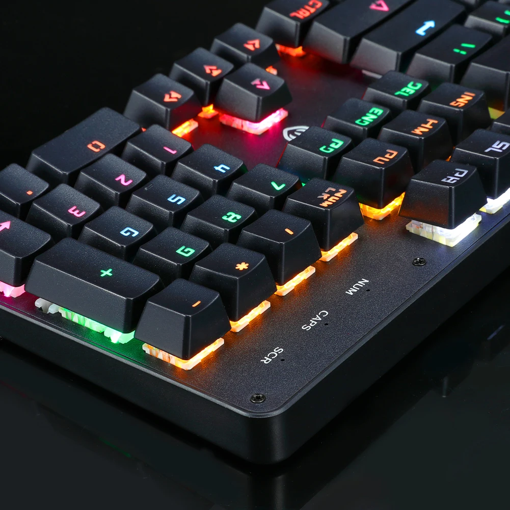 Механическая игровая клавиатура VODOOL с 104 клавишами проводная USB RGB подсветкой и