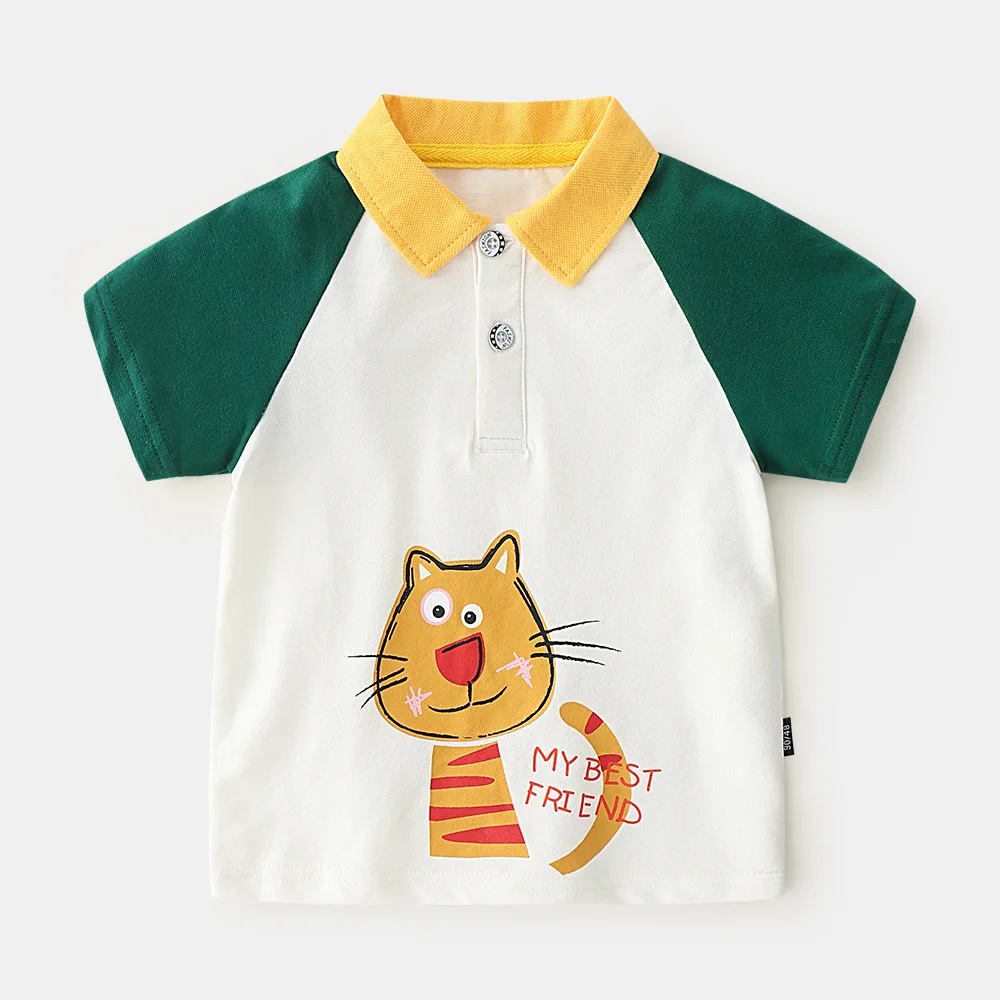 Летняя Детская рубашка поло дышащая с короткими рукавами для мальчиков рубашки