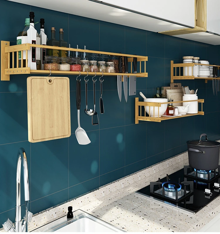 Полка для хранения деревянная полка кухни 4 размера|Полки ванной| |