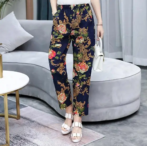 Брюки женские клетчатые с эластичным поясом повседневные Прямые штаны из хлопка