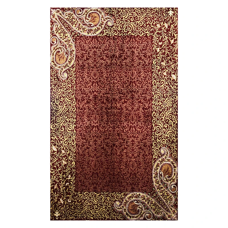 

Carpet Slip-Resistant Room Red Rug Hand Knotted for Home Gift 2'x3'