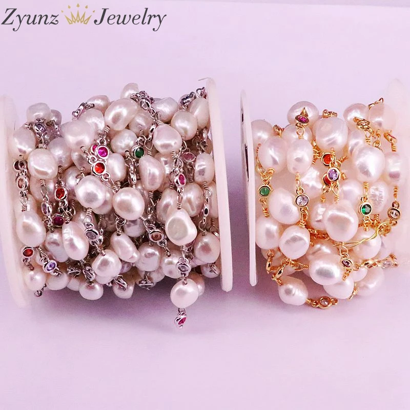 3 метра цепочки из натурального жемчуга для изготовления ювелирных украшений