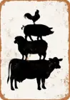 Новая Винтажная металлическая ферма в стиле ретро с изображением животных, скота, овец, свиньи, курицы, улицы, гаража и дома, бара, клуба, кухни, гостиницы, украшение на стену