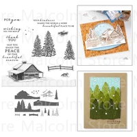 houses metal cutting dies and stamps set for scrapbook diary secoration embossing diy 2021 new arrival happy christmas