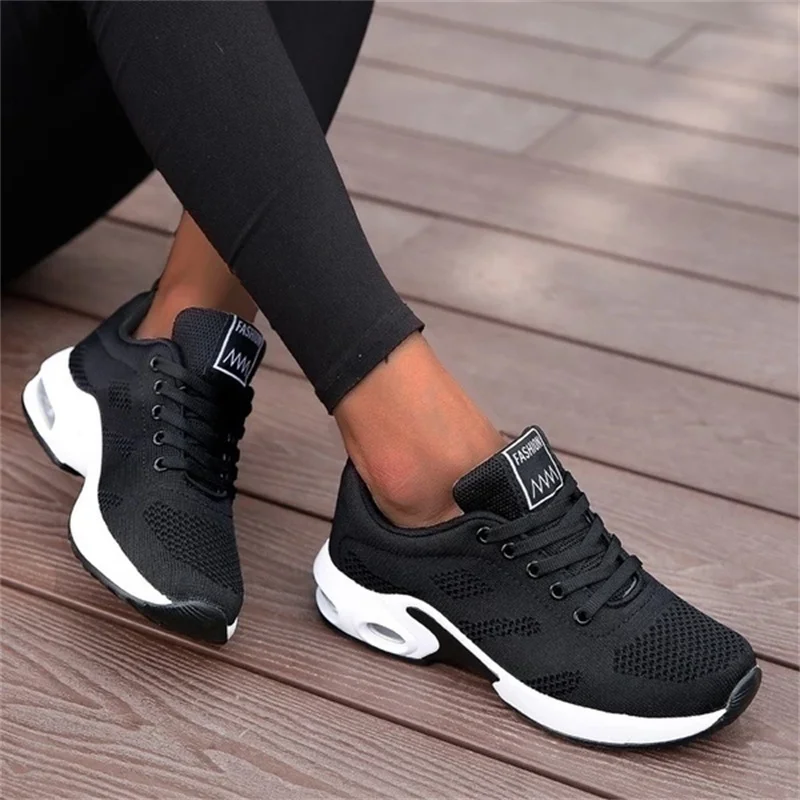

Running Shoes Women Casual Shoes Breathable Outdoor Light Weight Sports Shoes Walking Platform Shoes Ladies Sneakers Black