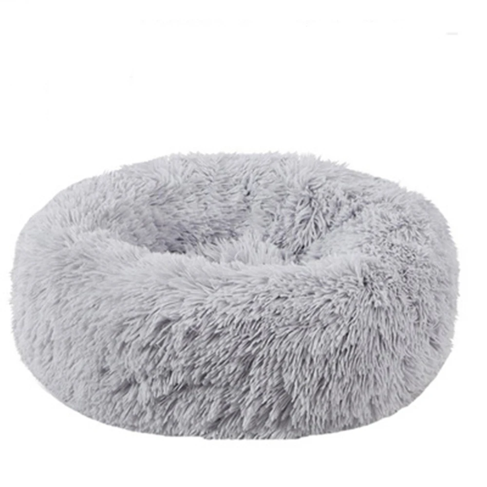 

Dog Round Long Plush Dog Beds for Large Dogs Pet Products Cushion Super Soft Fluffy Comfortable Washable