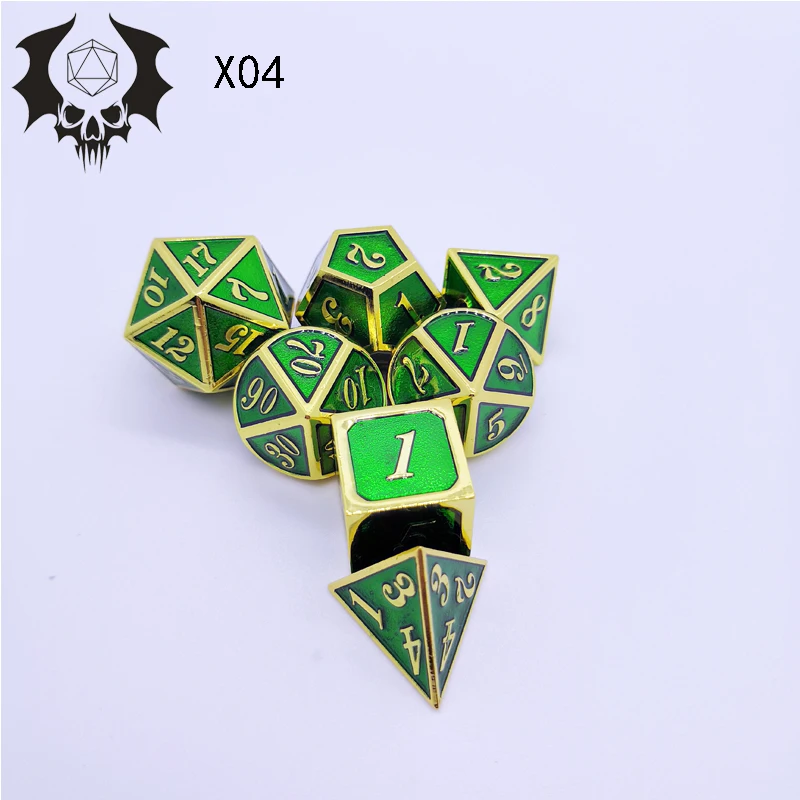 7 шт./компл. красочные кости набор ретро металлические цинковый сплав Материал