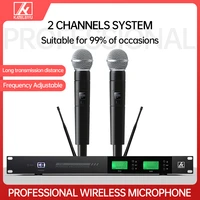 professional uhf wireless microphone 2 channels system handheld headset lavalier church school outdoor activity stage karaoke