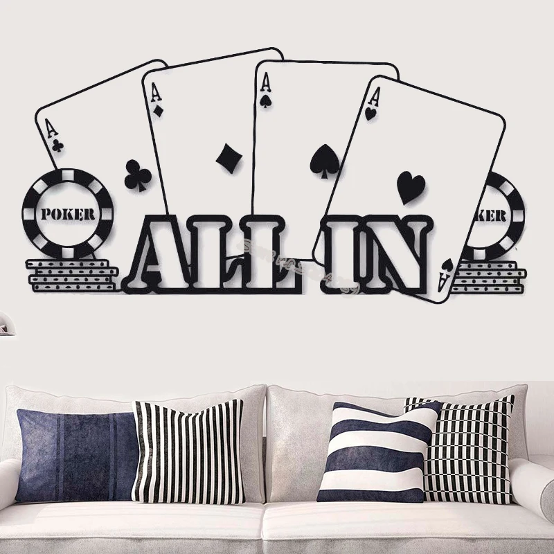 Покер все котировок в стены Стикеры 4 листа карточные фокусы наклейка покерные