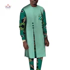 Мужской комплект из 2 предметов, хлопковый, Повседневный, лоскутный, с рубашкой и штанами, в африканском стиле, WYN1068