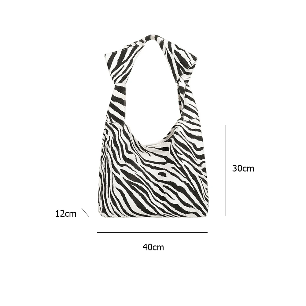 

Casual Autumn Winter Canvas Underarm Handbags Retro Animal Pattern Canvas Women's Shoulder Bag Portable Street Travel Satchel