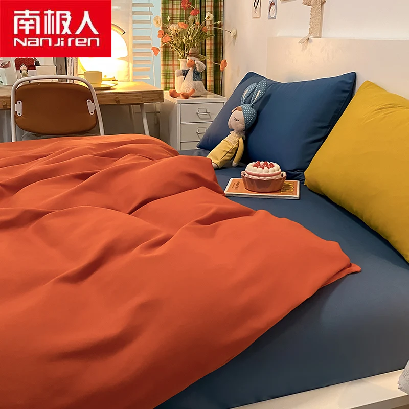 

NANJIREN, товары для домашнего текстиля, Двухцветный чехол, 2 шт., 1 лист, Европейский стиль, удобный комплект постельного белья из полиэстера