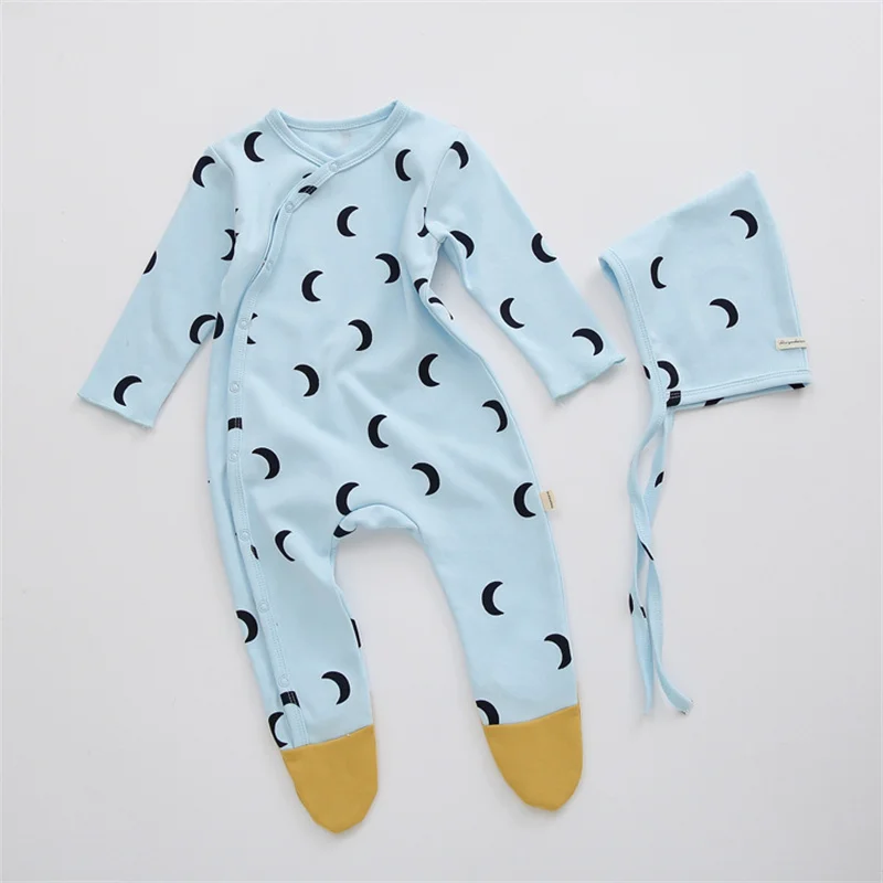 

Lawadka 3-24M Spring Autumn Newborn Baby Girls Boys Romper Long Sleeves Print Infant Jumpsuit Korean Style Toddler Clothes 2021