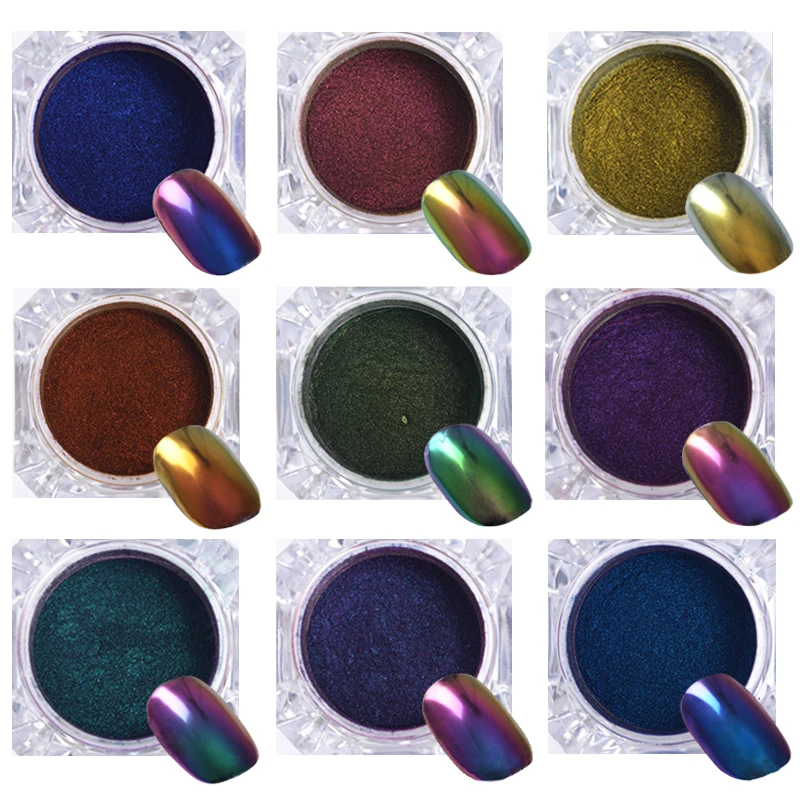1 Box Nail Glitter Powder Chameleon Colorful Laser Chrome Pigment Dust Art DIY Design Decoration | Красота и здоровье