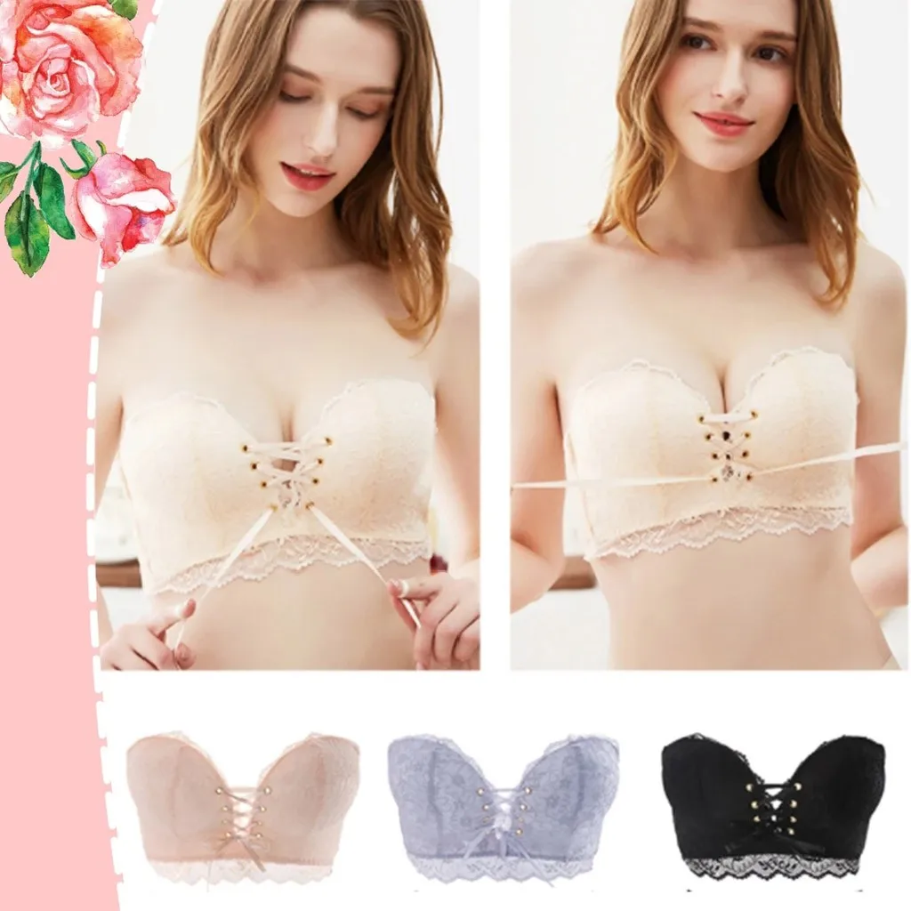 Sexy Strapless Bras For Women Seamless Lingerie Invisible Bra Push Up Brassiere Backless Bralette Underwear for Wedding Dress | Женская