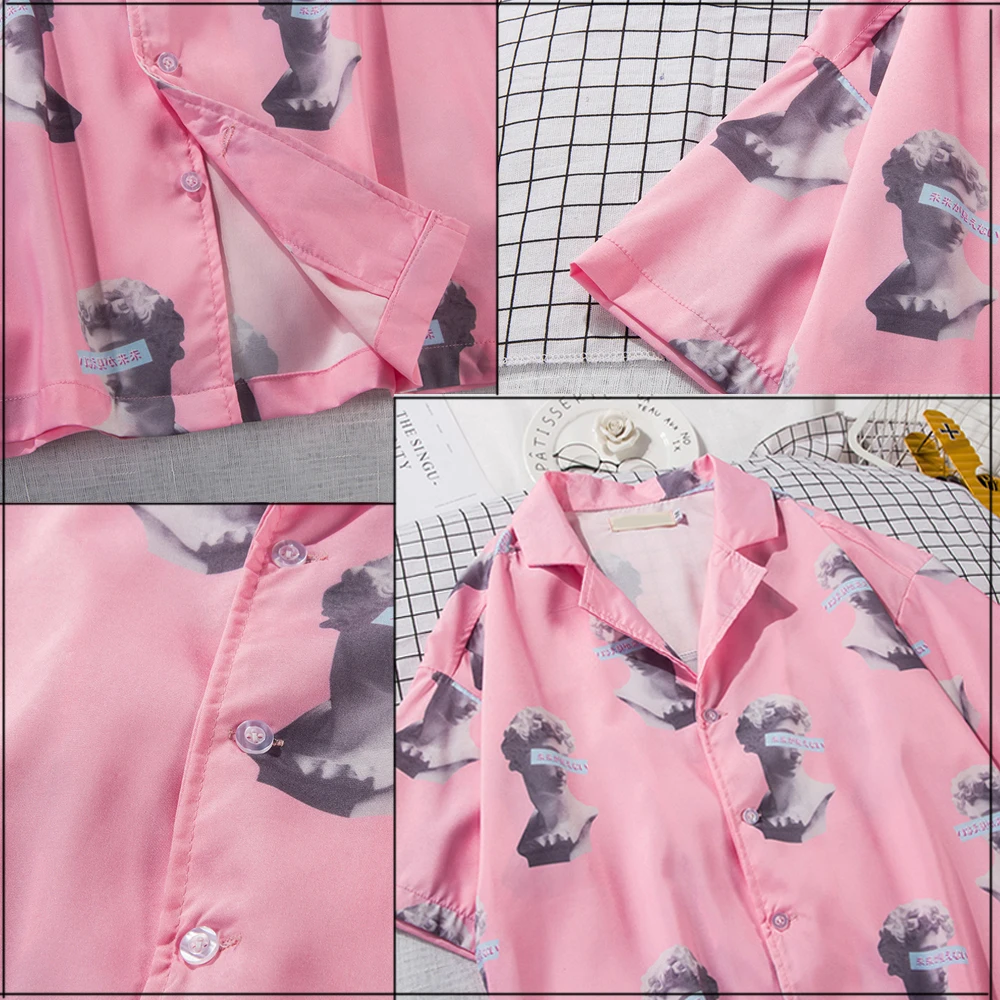 Гавайские рубашки для мужчин летние с отложным воротником уличная одежда в стиле