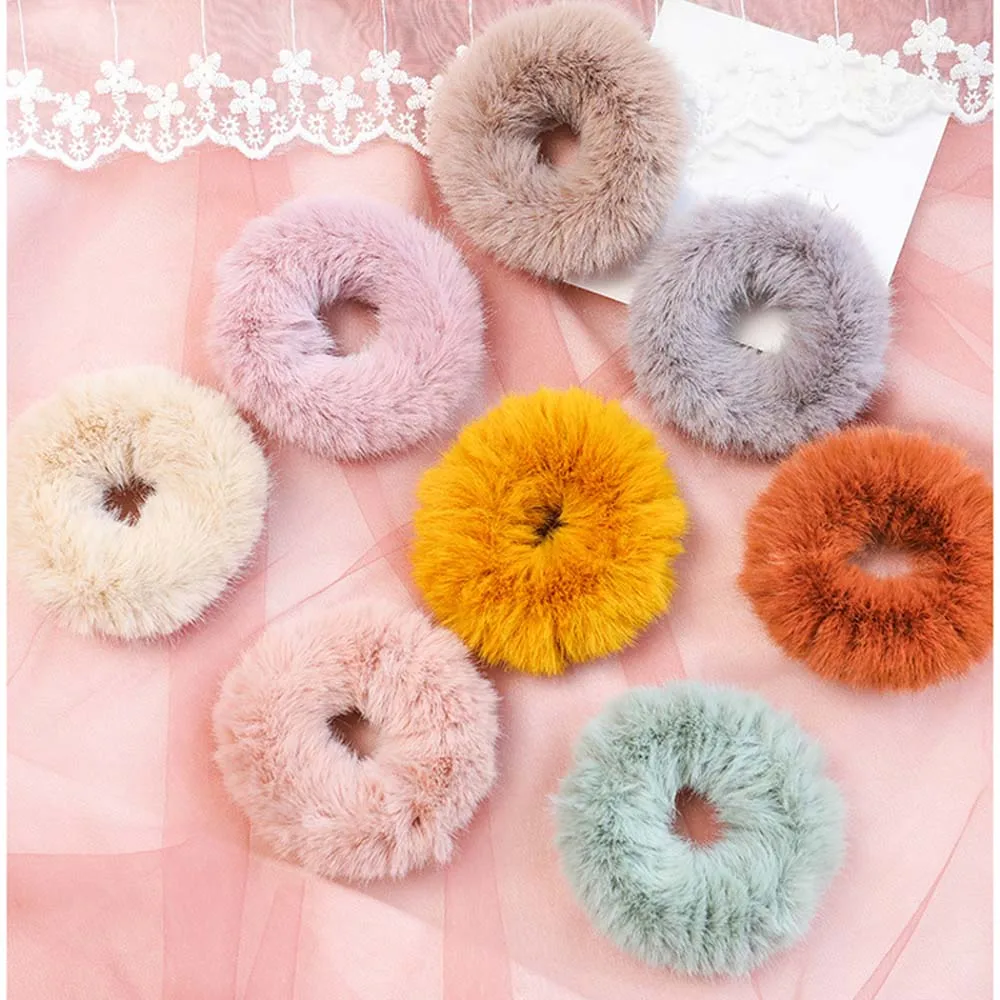 Зимняя эластичная мягкая плюшевая повязка для волос резинка тиара взрослых