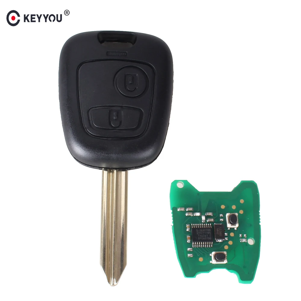 KEYYOU 2 кнопки дистанционного ключа автомобиля 433 МГц ID46 Электронный чип для Citroen Xsara