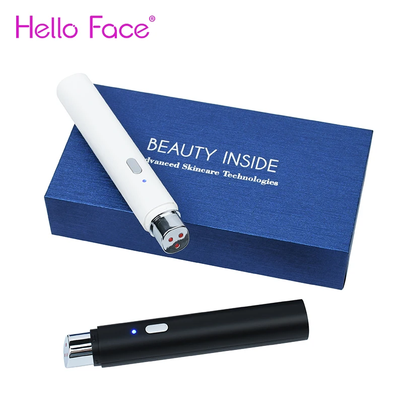 Ручка для удаления морщин глаз Массажер ухода за глазами с красным светильник