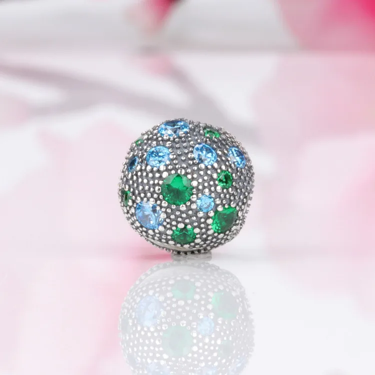 

Amaia S925 серебро инкрустированное цирконием зеленое звездное небо зажим для оригинального браслета Diy