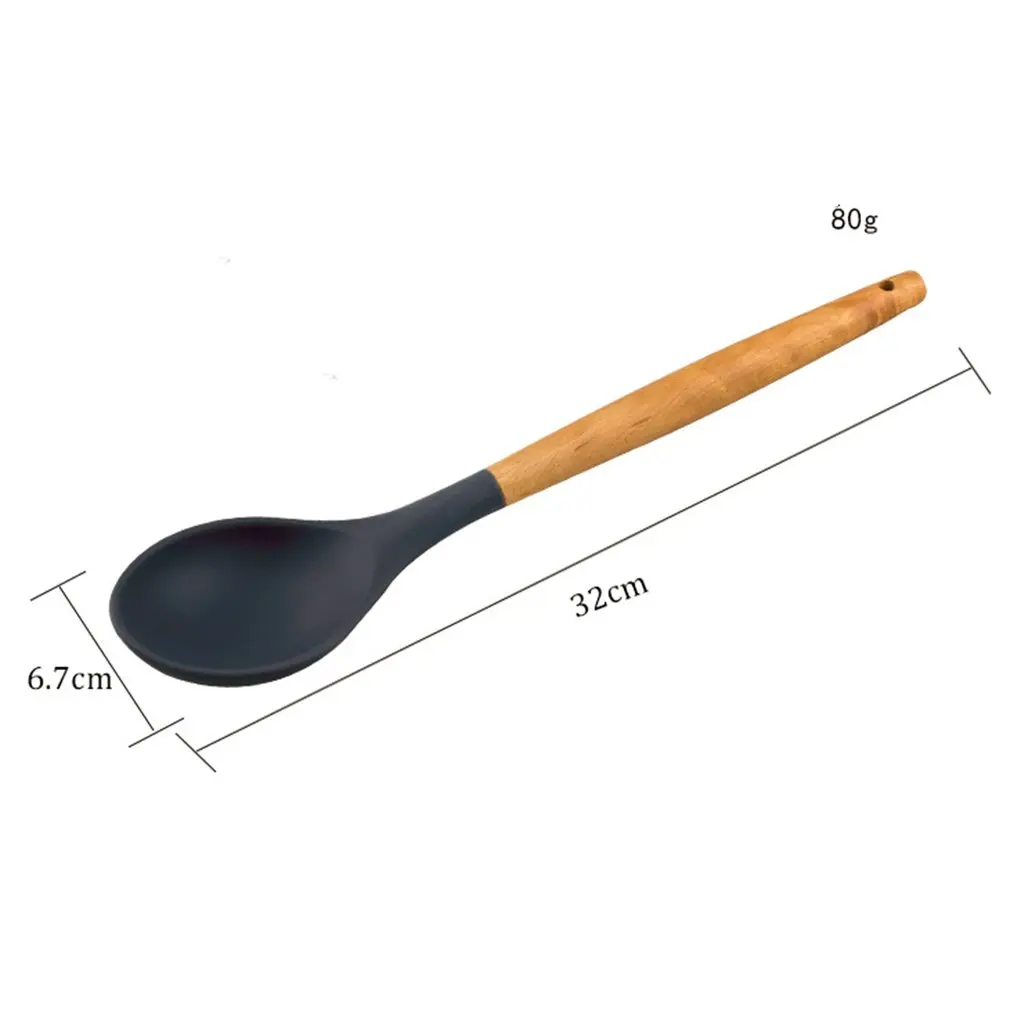 

9pcs Food-Grade Silicone Spoon Soup Ladle Egg Beater Spatula Turner Strainer Kitchen Tools