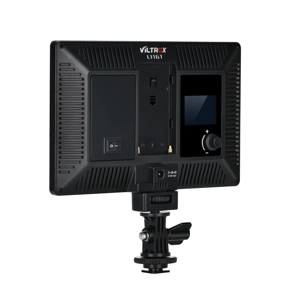 Фото Viltrox L116T Камера светодиодный видео светильник ЖК-дисплей Дисплей Bi-Цвет и затемнения тонкий DSLR + адаптер питания переменного тока для цифров... №5