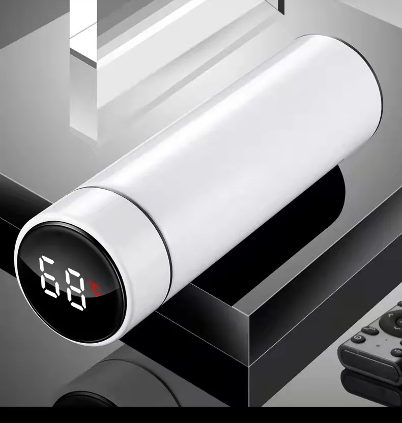 

500ML new 316 stainless steel thermos cup, LED display thermos bottle, portable thermos bottle, business gift, custom thermos cu